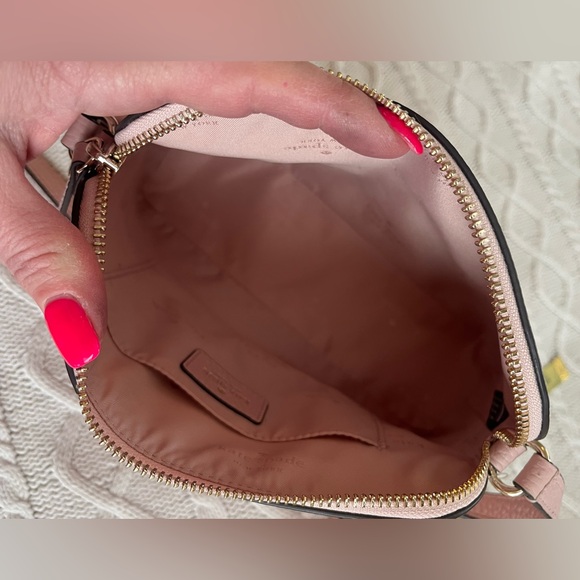New! Kate Spade Blush Pink Crossbody Bag Zipper Top with Measurements - Picture 8 of 14